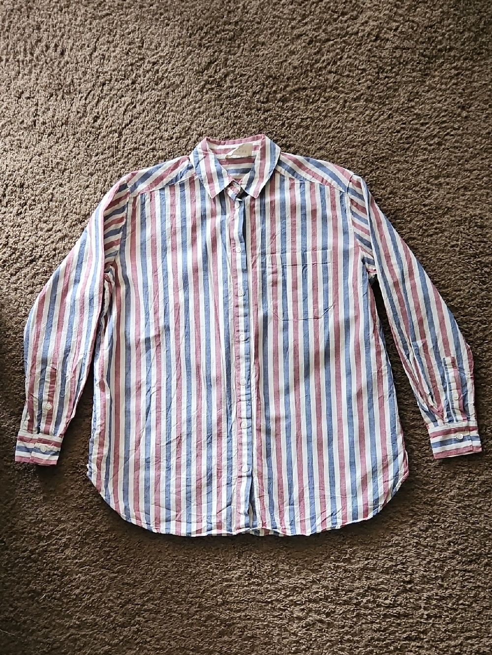 Sezane Max Shirt Red, White, Amd Blue Stripes  Size 32